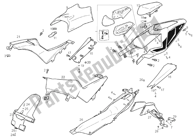 Toutes les pièces pour le Cadre (3) du Derbi GPR 50 Replica Pesek E2 2007