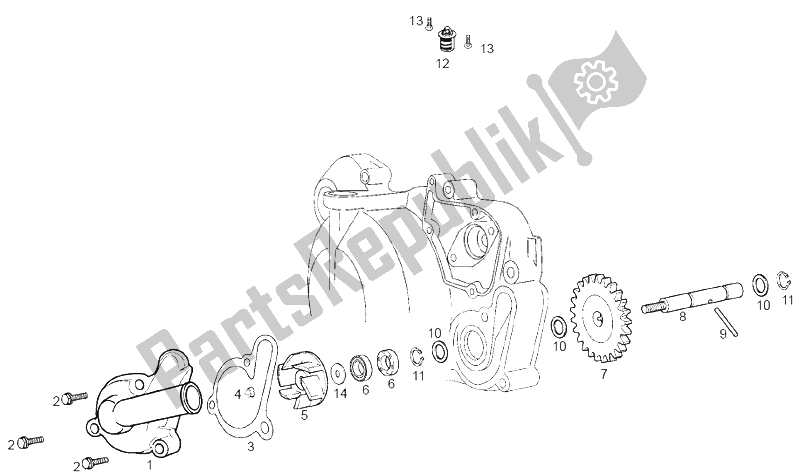 Toutes les pièces pour le Pompe à Eau du Derbi Senda 50 R X Race E2 3 VER 2007