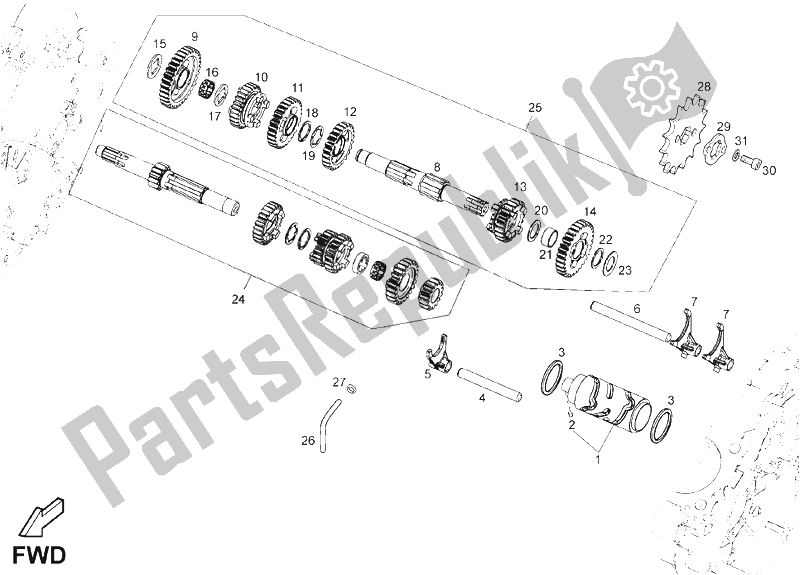 Alle onderdelen voor de Versnellingsbak van de Derbi Senda 125 SM DRD Motard 2013