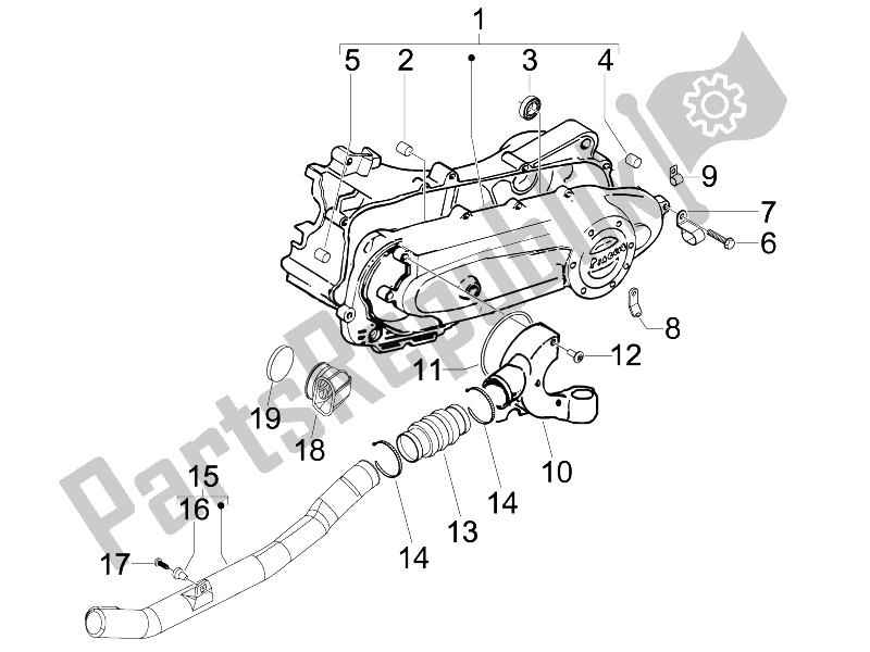 Toutes les pièces pour le Couvercle De Carter - Refroidissement Du Carter du Derbi Boulevard 100 CC 4T 2010