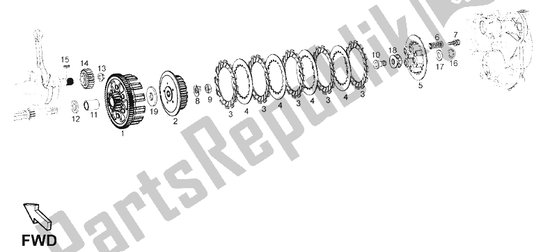 Toutes les pièces pour le Embrayage du Derbi Mulhacen 125 4T E3 2007