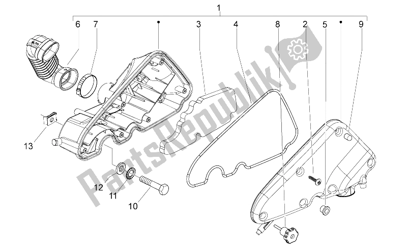 Wszystkie części do Skrzynka Powietrza Derbi Variant Sport 125 4T E3 2012