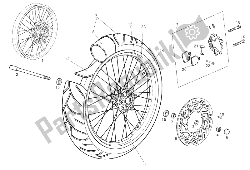 Todas las partes para Rueda Delantera de Derbi Senda 50 SM DRD PRO E2 2 VER 2005