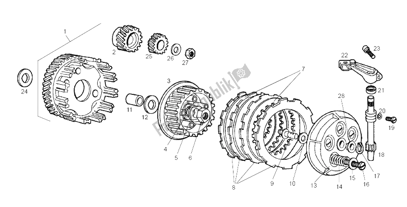 All parts for the Clutch of the Derbi Senda 50 R X Trem E2 2004