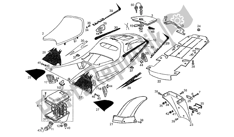 Toutes les pièces pour le Selle du Derbi GPR 50 R Export 1997