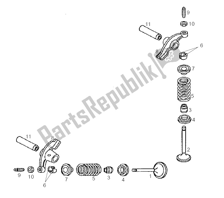 All parts for the Valve of the Derbi Senda 125 R 4T E2 Y 2004