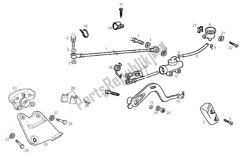 Tutte le parti per il Freno Posteriore del Derbi Senda 50 R DRD Racing E2 3A Edicion 2004