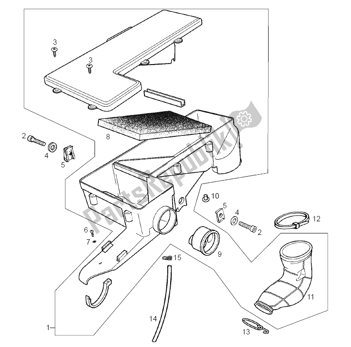 All parts for the Filter Holder of the Derbi GPR 50 R E2 Replica 2 VER 2008