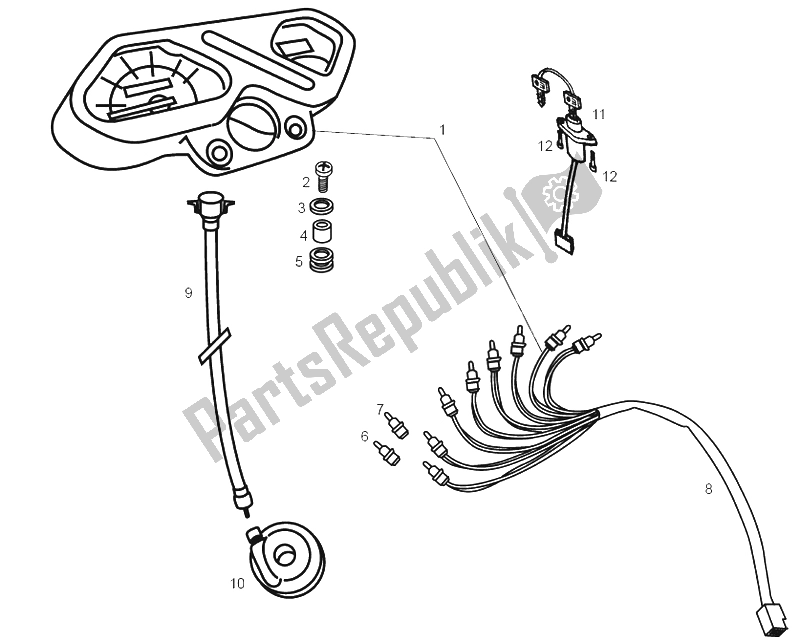 All parts for the Instruments of the Derbi Senda 50 R X Trem 2A Edicion 2003