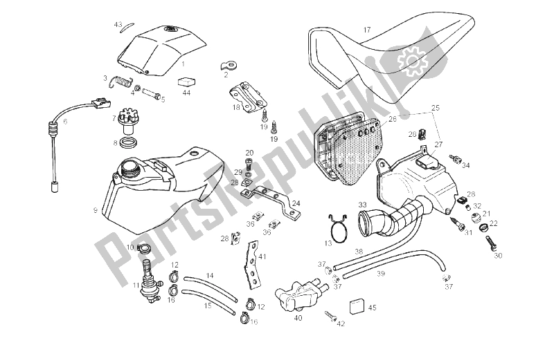 Todas las partes para Tanque - Caja De Aire de Derbi Senda 50 R X Trem 2T E2 2010