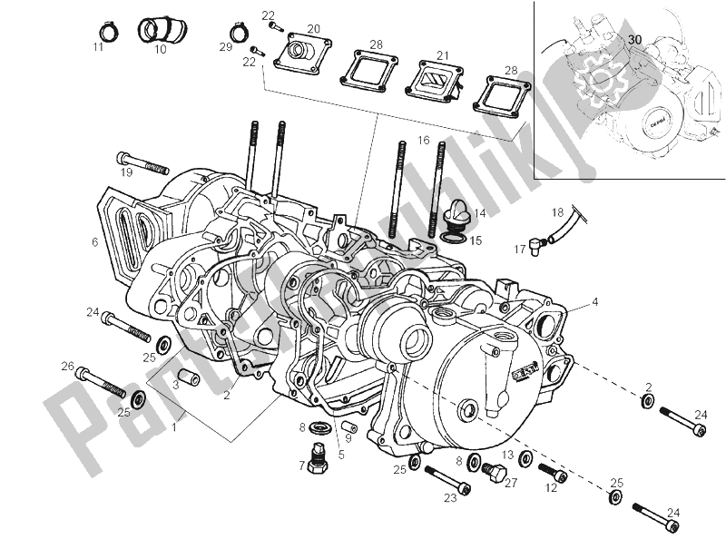 Todas las partes para Carters de Derbi Senda 50 R X Trem 2A Edicion 2002