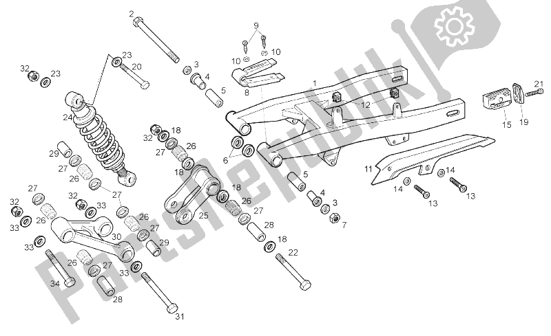 All parts for the Swing Arm - Shock Absorber of the Derbi Senda 50 SM DRD Racing 2T E2 2010