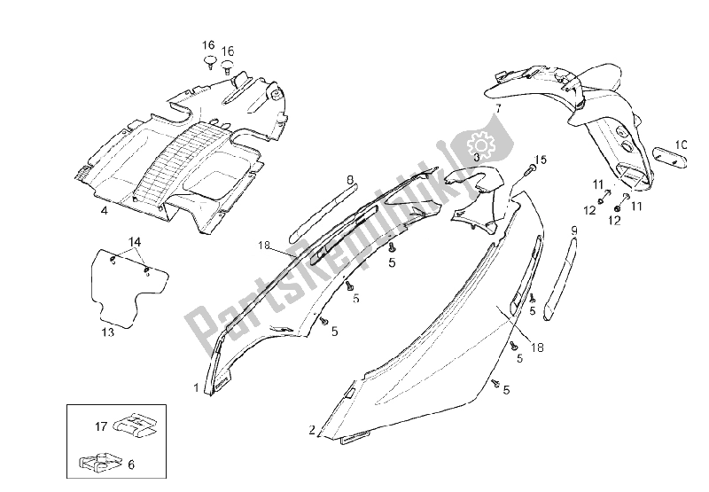 All parts for the Rear Body Ii of the Derbi Rambla 300 E3 2010