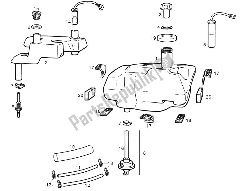 Toutes les pièces pour le Réservoir du Derbi Atlantis Red Bullet AIR 50 2001