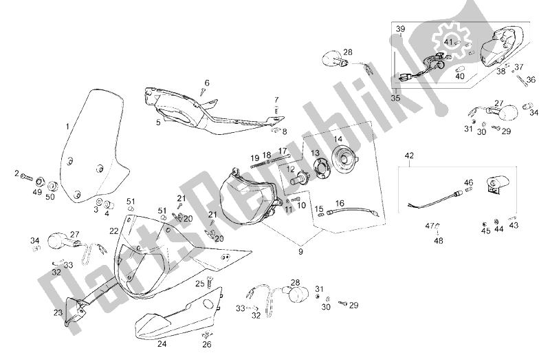 All parts for the Number-plate Light (2) of the Derbi Terra 125 4T E3 2007