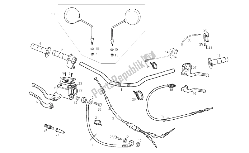 Alle onderdelen voor de Stuur - Controles van de Derbi Senda 50 R X Race 2T E2 2010