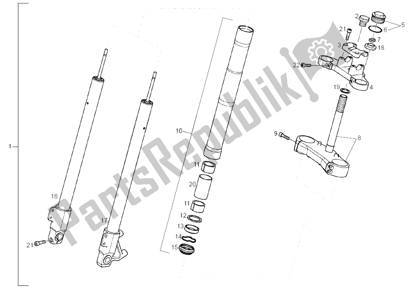 Toutes les pièces pour le Fourche Avant Marzocchi du Derbi GPR 50 Nude E2 2006