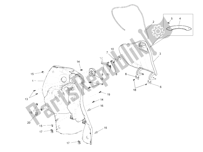 Todas las partes para Guantera Frontal - Panel De Rodilleras de Derbi Sonar 125 4T 2009