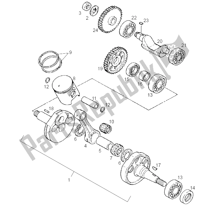 All parts for the Drive Shaft of the Derbi GPR 125 Racing R E2 2 Edicion 2004