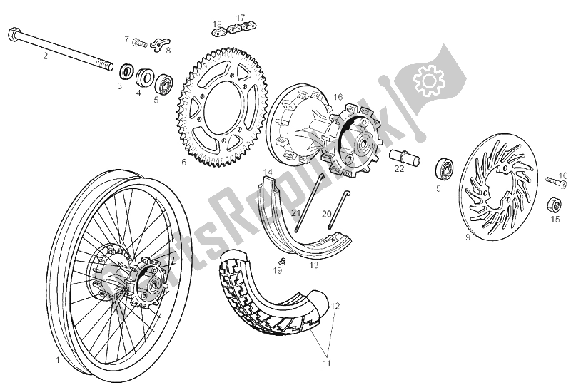 Todas las partes para Rueda Delantera (2) de Derbi Senda 50 SM DRD Racing E2 3A Edicion 2004