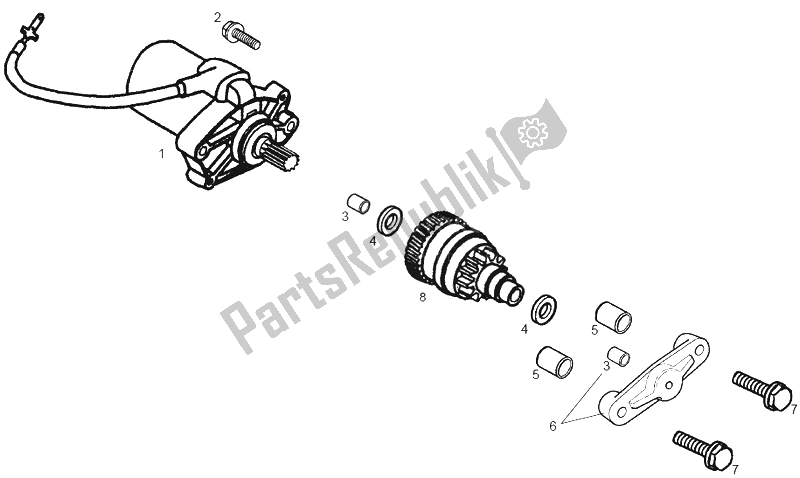 Toutes les pièces pour le Démarreur du Derbi GPR 50 2T E2 CH 2010