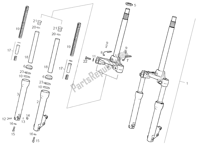 Toutes les pièces pour le Fourche Avant du Derbi Atlantis City 1A Edicion 50 2003