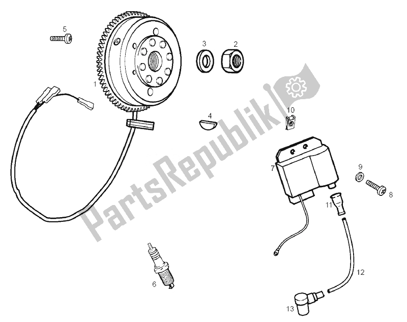 Alle onderdelen voor de Cdi Magneto Assy van de Derbi GPR 50 R E2 Replica 2 VER 2008