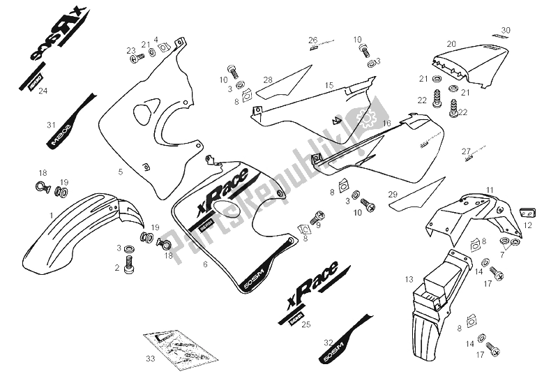 Toutes les pièces pour le Cadre du Derbi Senda 50 SM X Race E2 2A Edicion 2004