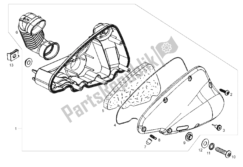 All parts for the Air Filter (2) of the Derbi Boulevard 125 CC 4T E3 2008