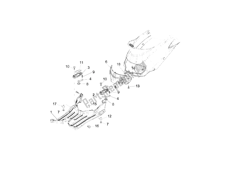 Toutes les pièces pour le Housse Centrale - Repose-pieds du Derbi Sonar 125 4T 2009