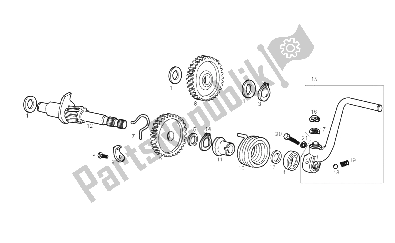 Toutes les pièces pour le Arbre De Démarrage du Derbi Senda 50 R DRD X Treme 2T E2 2010