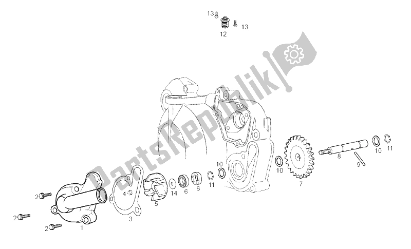 Toutes les pièces pour le Pompe à Eau du Derbi GPR 50 Replica R E2 3 VER 2006