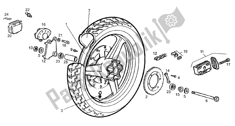 Todas las partes para Rueda Trasera de Derbi GPR 50 R Export 1997