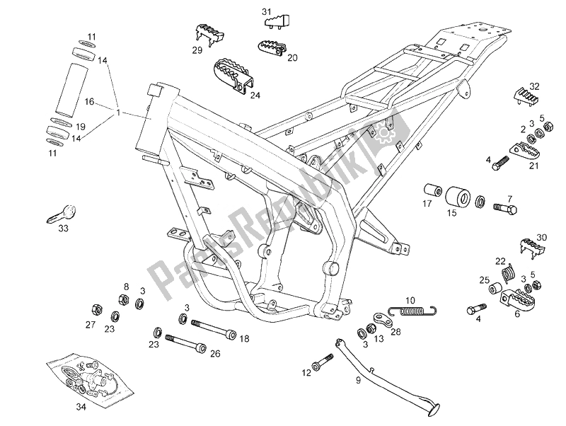 Toutes les pièces pour le Béquille Centrale du Derbi Senda 50 HYP DRD EVO E2 2008