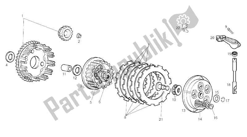 All parts for the Clutch of the Derbi Senda 50 SM X Race E2 3 Edicion 2007