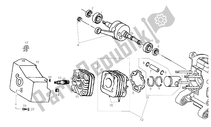 Tutte le parti per il Albero Di Trasmissione del Derbi Atlantis TWO Chic E2 3A ED 50 2005