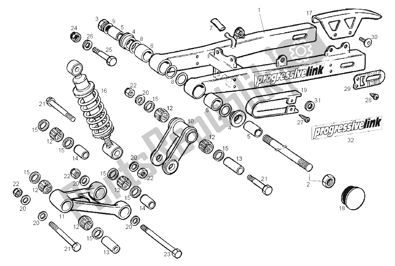 Todas as partes de Braço Oscilante do Derbi GPR 50 Racing 2A Edicion 2002