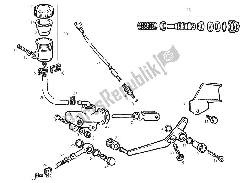 Toutes les pièces pour le Frein Arriere du Derbi GPR 50 Racing 2A Edicion 2002