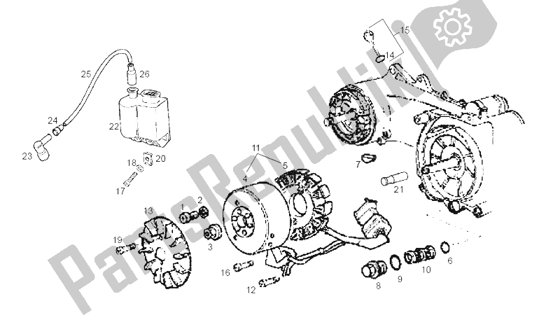 All parts for the Cdi Magneto Assy of the Derbi Atlantis 4T 50 CC 100 E2 2004