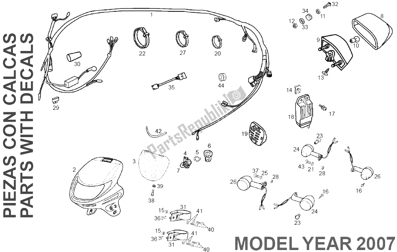 Toutes les pièces pour le Système électrique du Derbi Senda 50 R X Race E2 3 VER 2007