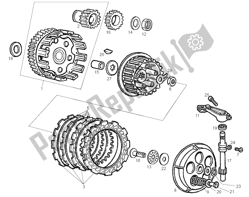 Toutes les pièces pour le Embrayage du Derbi GPR 50 Replica Racing 2003