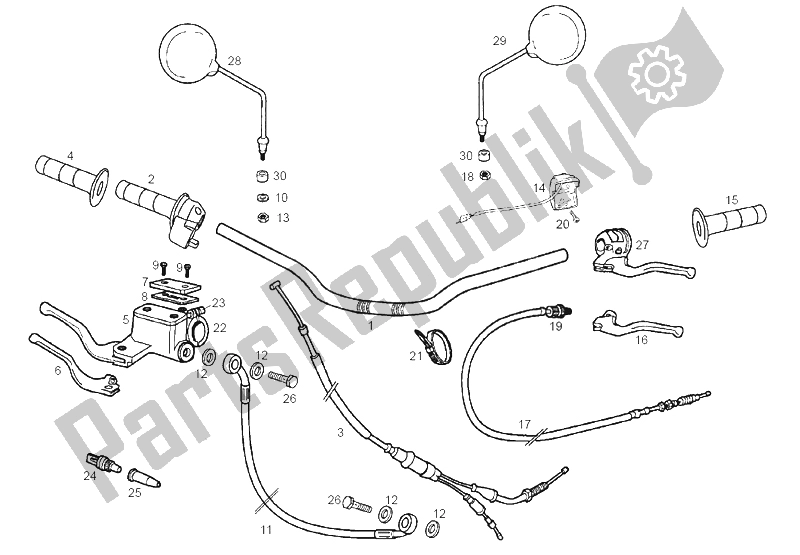 All parts for the Handlebar - Controls of the Derbi Senda 50 SM X Trem E2 3 Edicion 2006