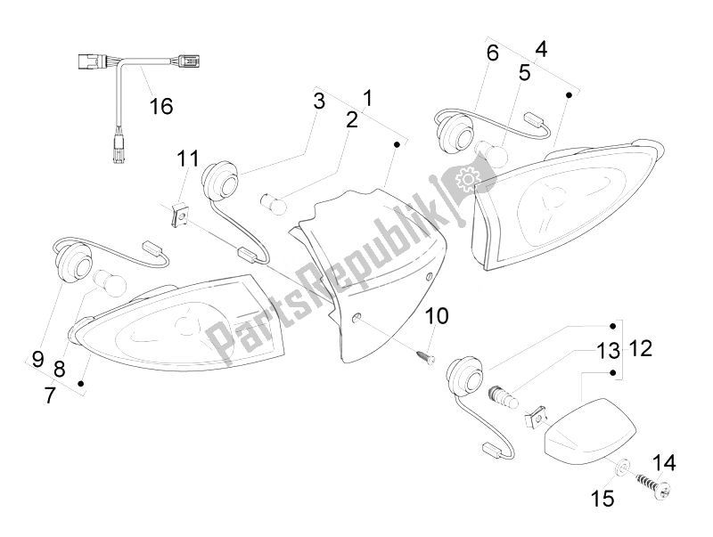 Todas las partes para Faros Traseros - Luces Intermitentes de Derbi Boulevard 100 CC 4T 2010