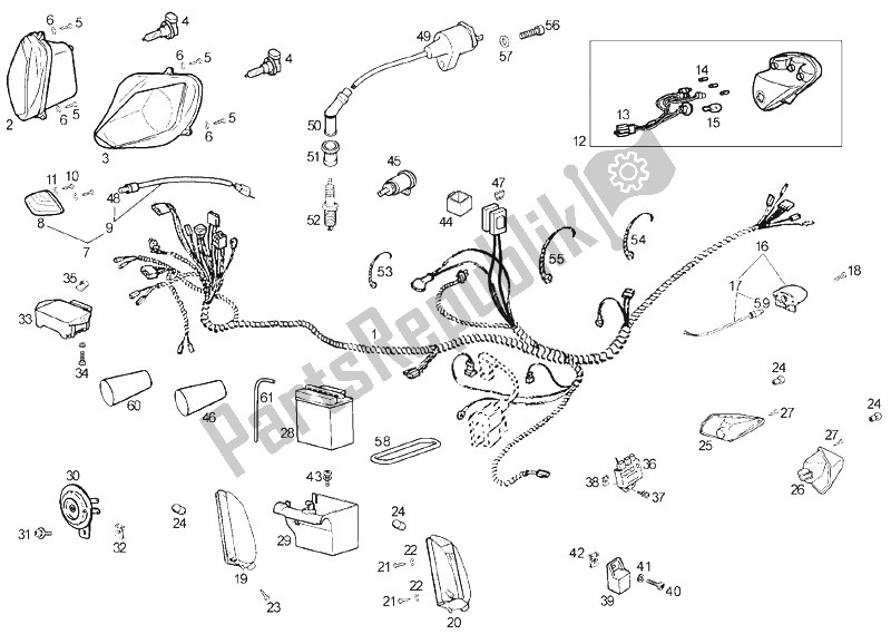 All parts for the Electrical System of the Derbi GP1 250 CC E2 3 VER 2006