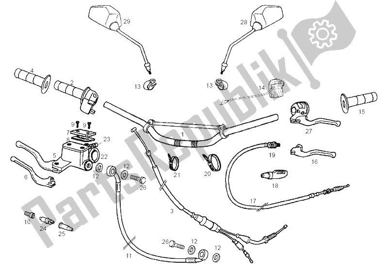 Todas las partes para Manillar - Controles de Derbi Senda 50 SM DRD Racing E2 2 VER 2005