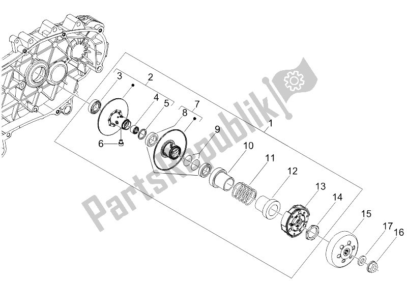 Tutte le parti per il Puleggia Condotta del Derbi Sonar 150 4T 2009