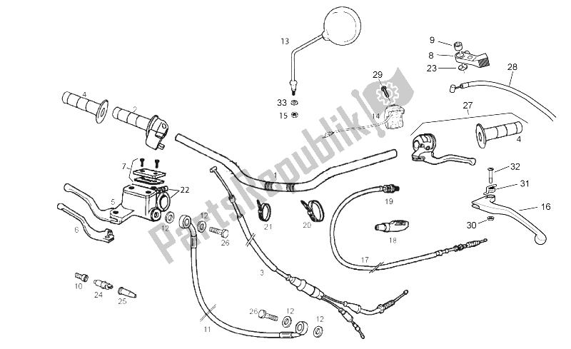 All parts for the Handlebar - Controls of the Derbi Senda 50 R DRD X Treme 2T E2 2012