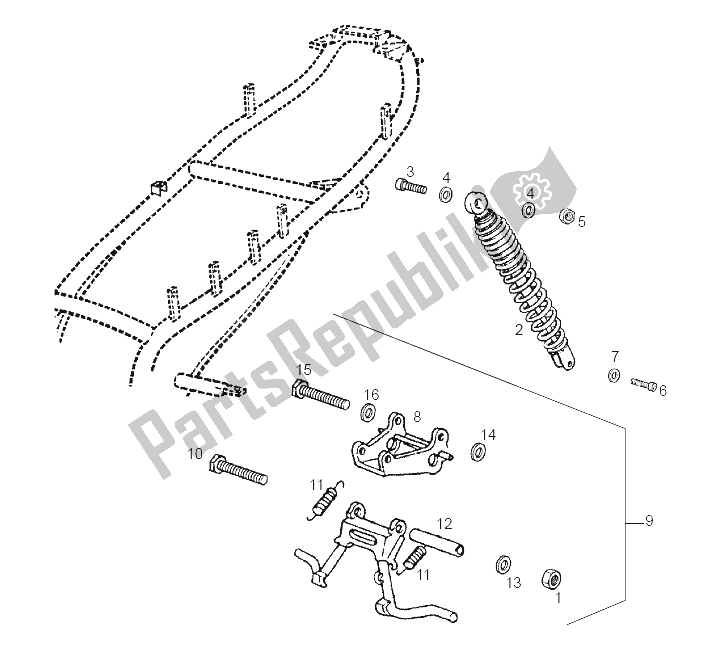 Tutte le parti per il Ammortizzatore del Derbi Atlantis 50 CC 2T E2 2007