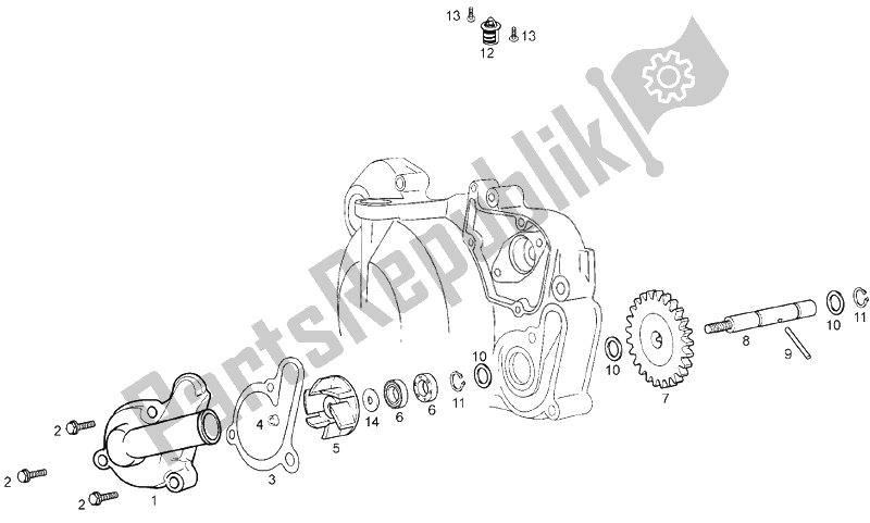 Todas las partes para Bomba De Agua de Derbi Senda 50 SM X Trem E2 3 VER 2008