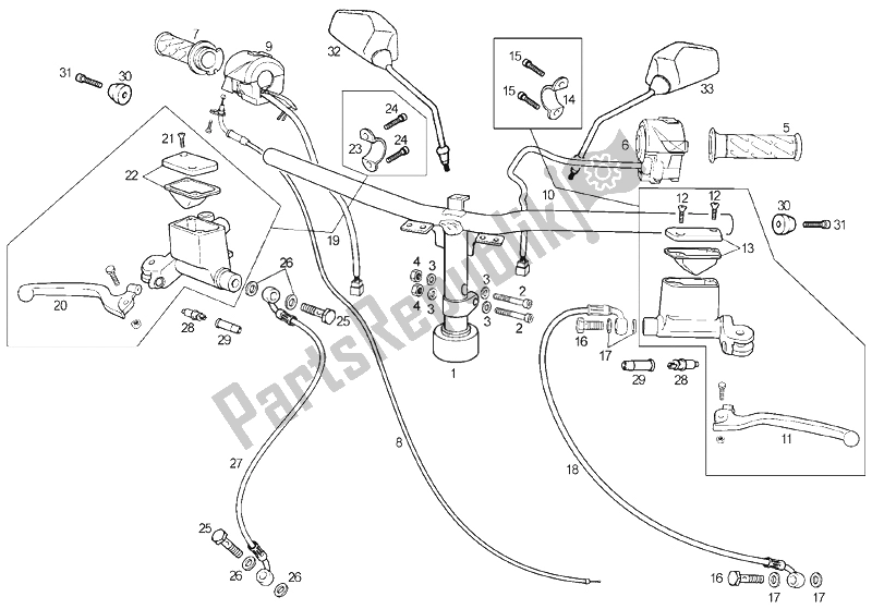 Todas las partes para Manillar - Controles de Derbi GP1 125 E2 3 VER 2006